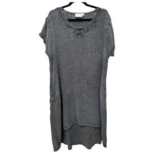 Paper Lace High Low Cotton Textured Tunic Dress – Relaxed Fit XL